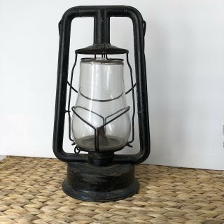 Vintage Dietz Oil Lamp Black Patina Farmhouse Antique Decor 8