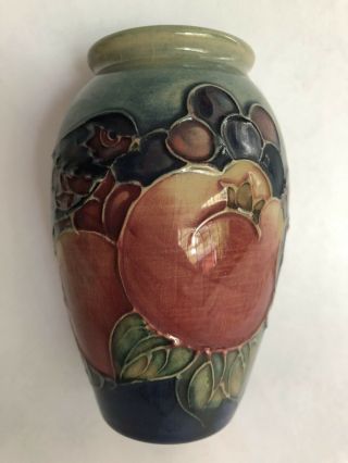 Vintage Moorcroft Pottery Vase Birds & Fruit 1953 - 1986 Mark