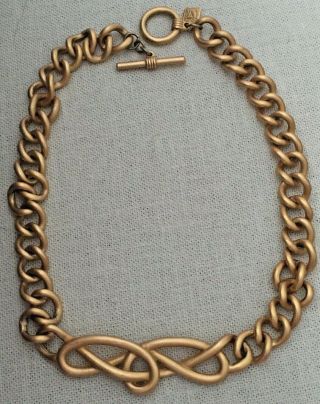 Vintage Anne Klein Matte Gold Tone Twist Chain Necklace W/ Hang Tag