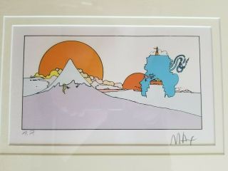 Peter Max Signed Lithograph Sunset Landscape Rare Artist Proof