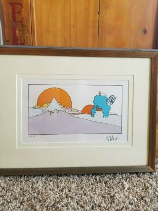 PETER MAX Signed Lithograph Sunset Landscape Rare Artist Proof 4