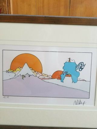 PETER MAX Signed Lithograph Sunset Landscape Rare Artist Proof 5
