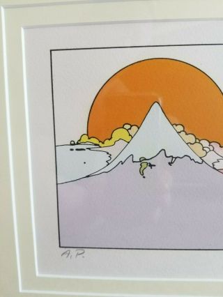PETER MAX Signed Lithograph Sunset Landscape Rare Artist Proof 6