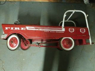 Vintage Antique Steel Pedal Fire Truck Car Unit