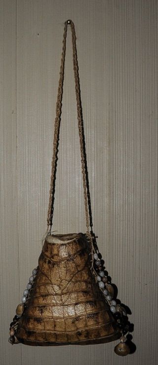Antique Rare Early 19c.  Native American Indian Crocodile Skin Pouch Bag