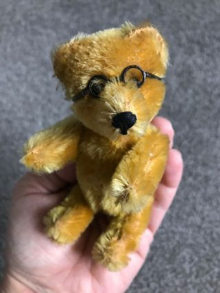 Rare Antique 5 " Schuco Yes No Teddy Bear W/ Glasses All Intact No Res