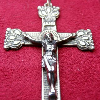 Catholic Bishops Estate Vintage Sterling Silver Vestment Crucifix Cross Pendant
