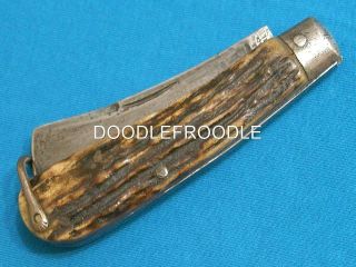 Rare Antique Turner Encore Sheffield Stag Navy Whaler Sailors Rope Knife Vintage