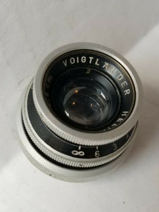 Voigtlander Heliar 1:1,  8 F=2.  5 Vintage Lens C Mount