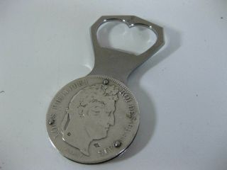 Hermes French Depose Sterling Silver 1833 Coin Bottle Opener Extremely Rare