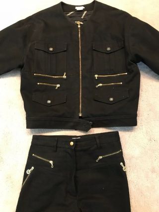 Chanel Vintage Black Jeans And Black Jean Jacket,  Last Price Change