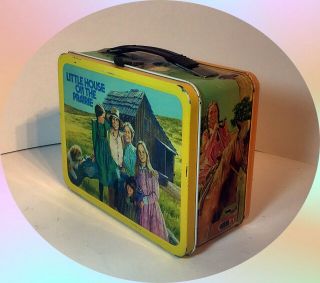 Vintage 1978 LITTLE HOUSE ON THE PRAIRIE Metal LUNCH BOX and THERMOS 2