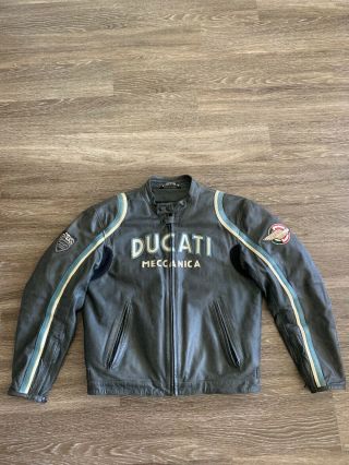 Ducati Performance Meccanica Dainese Leather Motorcycle Jacket Rare Vintage 58