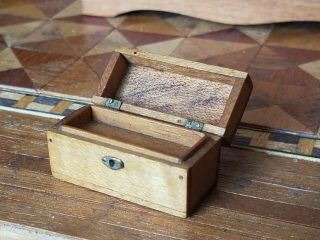 Antique Dollhouse Miniature Artisan Wood Box 1:12