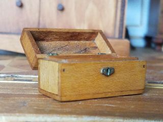 Antique Dollhouse Miniature Artisan Wood Box 1:12 3