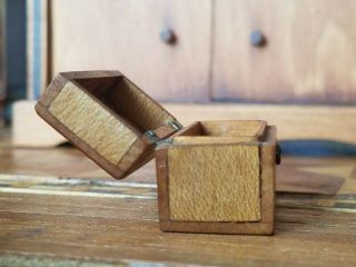Antique Dollhouse Miniature Artisan Wood Box 1:12 5