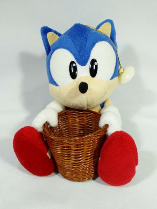 Sega 1996 Sonic The Hedgehog Basket Plush Doll Toy Ufo Prize Japan Vtg
