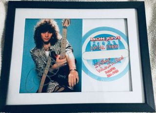 Jon Bon Jovi Sexy Signed Autographed Vintage Framed 4x6 Photo,  Vip Pass