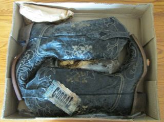 Corral Womens Boots Ladies Black Vintage Lizard Over Stk C1198 Size 6 M Nib
