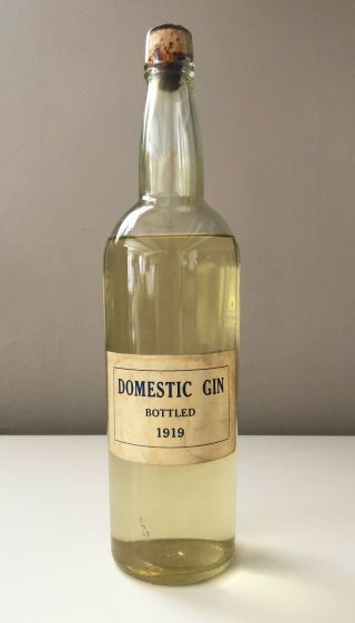 Vintage Prohibition Era Domestic 1919 Gin Bottle