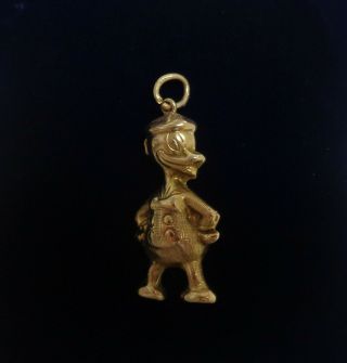 Vintage C.  1964 Donald Duck Charm In 9ct Yellow Gold - 34mm X 15mm - 2.  5 Grams