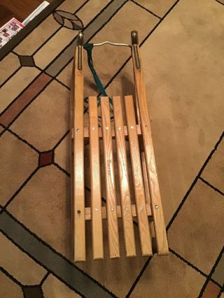 Vintage Davos Sled With Metal Runners.  32” Long