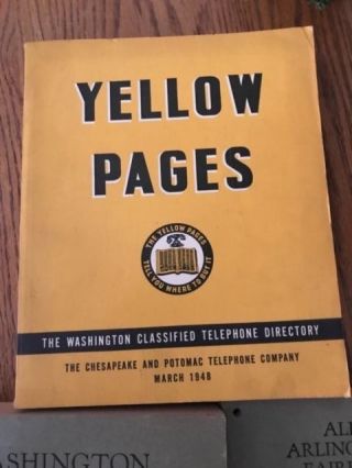Vintage Telephone Books Washington,  D.  C.  1948 Plus Yellow pages - Offers? 2
