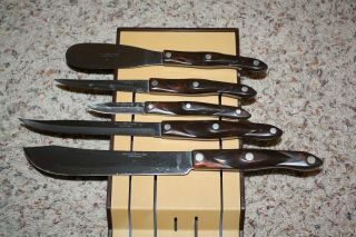 Vintage Knife Set Cutco,  5 Piece Plus Holder,  No.  1722,  1720,  1721,  1768,  1729