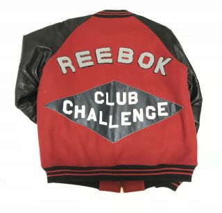 Vintage Reebok Jacket Adult Red Letterman Varsity Coat Spell Out 90s