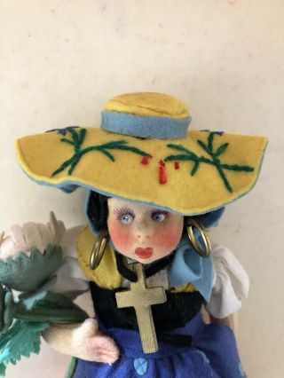 Antique Lenci Mascotte Doll 9 ",  Fave Coloring