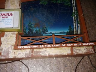 RARE Vintage Hamm ' s Beer Sign Refreshing as The Land of Sky Blue Waters Light Si 6