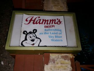 RARE Vintage Hamm ' s Beer Sign Refreshing as The Land of Sky Blue Waters Light Si 7