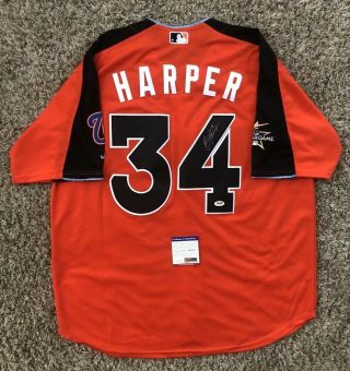 Bryce Harper Signed 2017 Mlb All Star Game Jersey Psa/dna 34 Phillies Rare