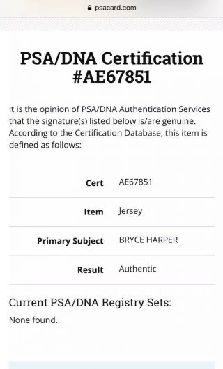 Bryce Harper Signed 2017 MLB All Star Game Jersey PSA/DNA 34 Phillies RARE 8