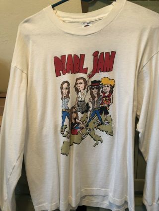 Pearl Jam Concert Shirt Vintage 1st World Tour Long Sleeve Xl