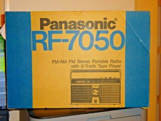 Vintage Panasonic Rf - 7050 Fm/am Portable Player W/ 8 - Track Tape Player Nos