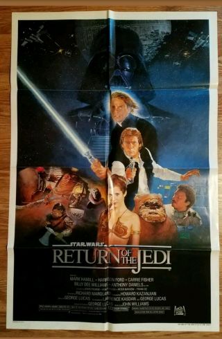 Vintage 27 " X 41 " Star Wars Return Of The Jedi Style B Movie Poster