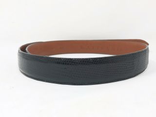 ALEXANDER KALIFANO Mens Belt Size 36 Black Lizard vintage 2