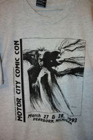 Vintage The Sandman Dc Comics Lg T Shirt Motor City Comic Con 1993 Charles Vess