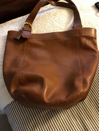 Coach Vintage Xl Large Soho British Tan Leather Feed Bag Tote Carryall 4082 Big