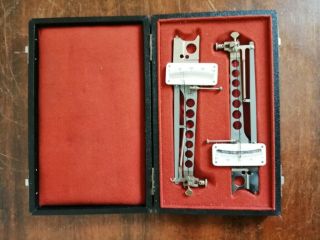Vintage Cased Swiss Huggenberger Tenso Tensometer Strain Gauges