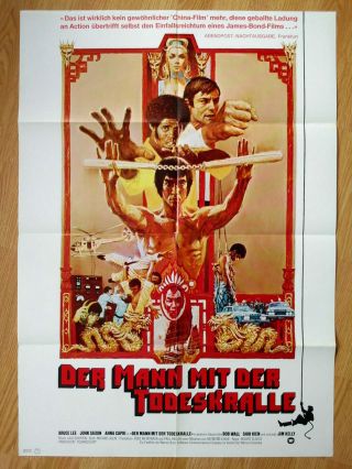 Bruce Lee Enter The Dragon Vintage German 1 - Sheet Poster 1973 Style A Jim Kelly
