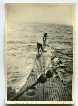 Ww2 Archived Photo Kriegsmarine Soldiers On U Boat Upper Deck