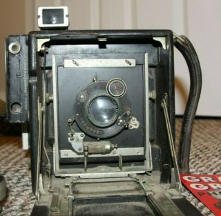 Vintage 4X5 Graflex Speed Graphic Camera 2 lenses flash kalari range finder 3