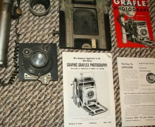 Vintage 4X5 Graflex Speed Graphic Camera 2 lenses flash kalari range finder 4