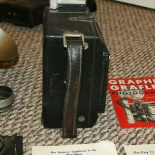 Vintage 4X5 Graflex Speed Graphic Camera 2 lenses flash kalari range finder 8