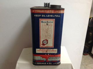 Vintage Metropolitan Oil Co All Weather Motor Oil Can Two Gallon Empty 3