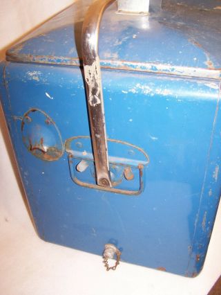 Vintage 1950 ' s ' Drink Pepsi Cola ' Blue Metal Cooler (Complete) 6