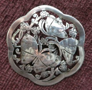 Sterling Stavre Panis Vintage Butterfly Brooch - 46mm - 1.  81 Inches,  10 Grams