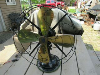 Vintage Graybar Western Electric Fan,  16 Inch,  Brass